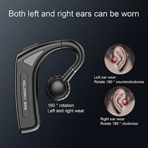 schicj133mm Bone Conduction Headphones - 1Pc M-618 Bone Conduction Earphone Waterproof Long Standby Time Earhook Bluetooth-Compatible 5.1 Wireless Single Headset for Business - Black