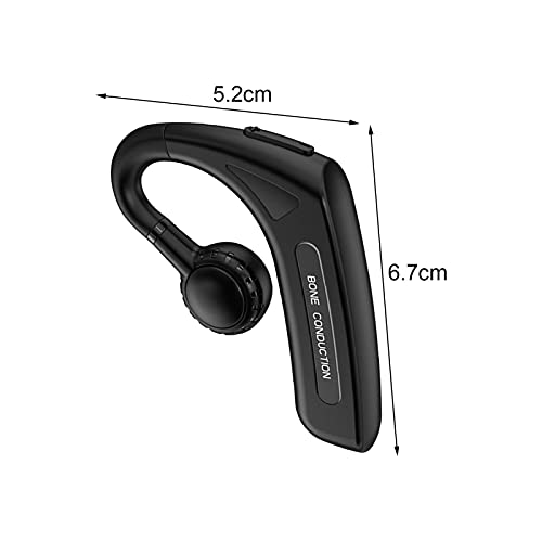 schicj133mm Bone Conduction Headphones - 1Pc M-618 Bone Conduction Earphone Waterproof Long Standby Time Earhook Bluetooth-Compatible 5.1 Wireless Single Headset for Business - Black