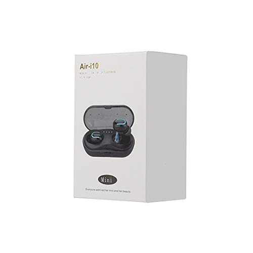 STech Air-i10 True Wireless Earbuds Bluetooth v5 Headphones, Waterproof, Incredible Stereo Hi-Fi Sound, 200H Standby, Auto Pairing, Auto Charging, Charging case (Black)