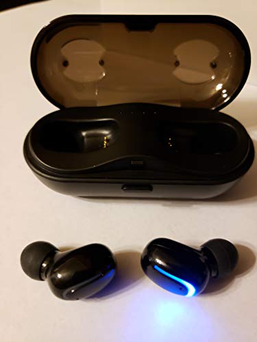 STech Air-i10 True Wireless Earbuds Bluetooth v5 Headphones, Waterproof, Incredible Stereo Hi-Fi Sound, 200H Standby, Auto Pairing, Auto Charging, Charging case (Black)