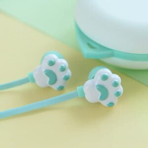 MuYiYi11 Bluetooth Earphones & Headphones Portable Cartoon Cute Cat Claw 3.5mm Jack Wired in-Ear Phone Earphones Headphone, Blue