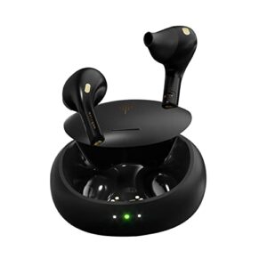magictom half-in ear stereo v5.2 tws earphone stable signal enc hd calling true wireless earphone low power consumption ip54 waterproof tws earbud exclusive patented with 20hrs playtime (black)