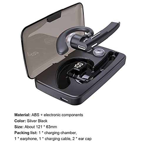 OCUhome TWS Wireless Earbuds, YYK-520 Wireless Earphone Stable Transmission Noise Reduction Adjustable Ear Hook Bluetooth5.0 HiFi Headphone for Calling Silver Black
