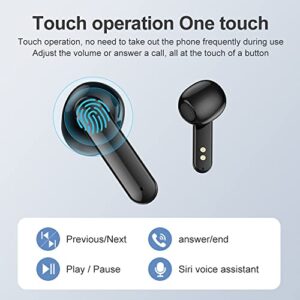 Hoseili 【2022new editionBluetooth Headphones.Bluetooth 5.2 Wireless Earphones in-Ear，LED Power Display IPX7 Waterproof Band Microphone Touch Control Portable Charging Case for iOS Android PC. YJ1