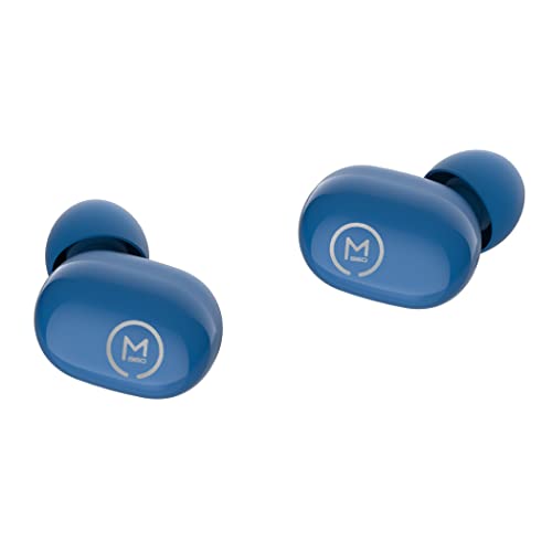 Morpheus 360 Spire True Wireless Earbuds TW1500L (Blue), Noise Isolation Touch Control Light-Weight Mini Sweat Proof Waterproof Earbuds with Deep Bass