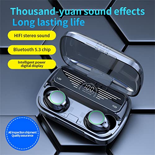 HiFi Noise Reduction Headphones with Luminous LED Aperture - Stereo Surround Sound - Bluetooth 5.3 - Digital Display Noise Reduction Bluetooth Headset - Touch-Control Immersive Premium Sound Earbuds