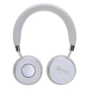 Contixo KB-200 Premium Kids Headphones with Volume Limit Controls (Max 85dB), Bluetooth Wireless Headphones Over-The-Ear with Microphone (White) - Best Gift