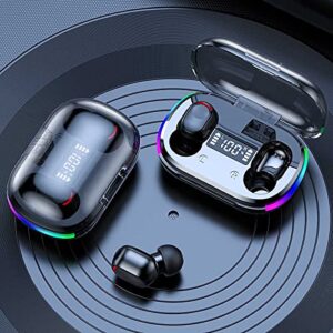 wireless bluetooth earbuds in-ear noise cancelling stereo headphones color led light bass sport earphone digital charging case for ios android