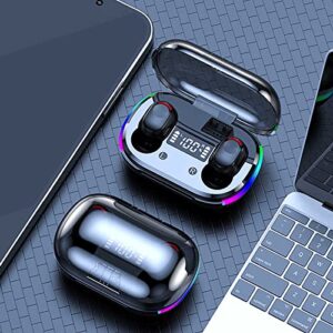 Wireless Bluetooth Earbuds in-Ear Noise Cancelling Stereo Headphones Color LED Light Bass Sport Earphone Digital Charging Case for iOS Android