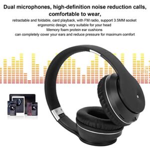 Wireless Headphone, Bluetooth v5.0 Foldable Portable HiFi Noise Cancelling Earphone, Gift with Mic Hands-Free Call & TF Card Function, Over-Ear Headset for Gaming/Learning/Sports(Silver)