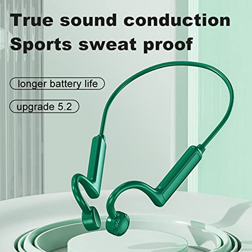 Betreasure Bone Conduction Headphones Bluetooth 5.2 Wireless Open Ear Earphone Waterproof Sport Headset High Fidelity Stereo Sound Earbuds with Mic for Workouts Running Driving (Red)