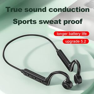 Betreasure Bone Conduction Headphones Bluetooth 5.2 Wireless Open Ear Earphone Waterproof Sport Headset High Fidelity Stereo Sound Earbuds with Mic for Workouts Running Driving (Red)