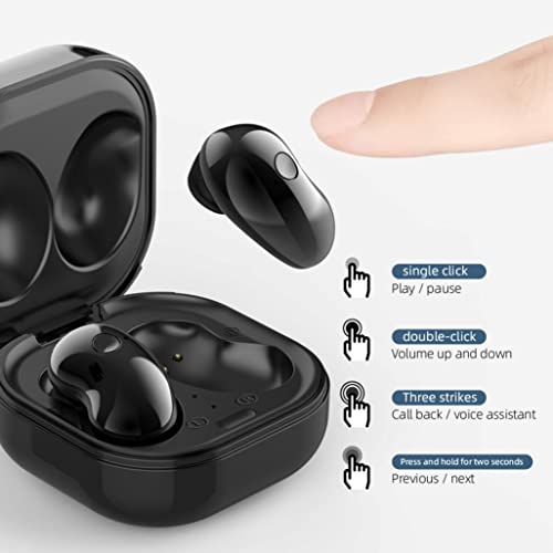 SMIDOW Wireless Earbuds Bluetooth in Ear Light-Weight Headphones Built-in Microphone Immersive Premium Sound with Charging Case (Black)