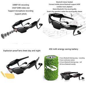 Smart Bluetooth Glasses Headset ，with Video Wireless Night Vision Polarized Sunglasses, Multi-Function Men's Bluetooth Headset ZDDAB