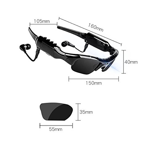 Smart Bluetooth Glasses Headset ，with Video Wireless Night Vision Polarized Sunglasses, Multi-Function Men's Bluetooth Headset ZDDAB