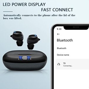 Light/Small/Not Easy to Drop Waterproof Headphones ! Bluetooth 5.3 Earbuds Wireless Type‐C Fast Charging/Power Display/Bluetooth Earbuds with Microphone Monaural/Binaural Left and Right Split Type