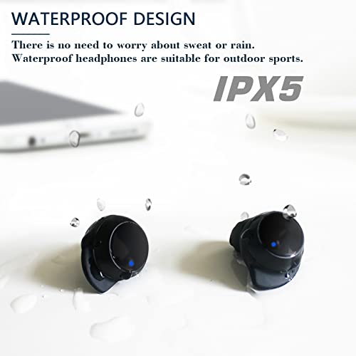 Light/Small/Not Easy to Drop Waterproof Headphones ! Bluetooth 5.3 Earbuds Wireless Type‐C Fast Charging/Power Display/Bluetooth Earbuds with Microphone Monaural/Binaural Left and Right Split Type