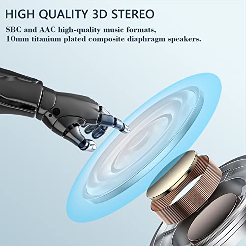 Light/Small/Not Easy to Drop Waterproof Headphones ! Bluetooth 5.3 Earbuds Wireless Type‐C Fast Charging/Power Display/Bluetooth Earbuds with Microphone Monaural/Binaural Left and Right Split Type