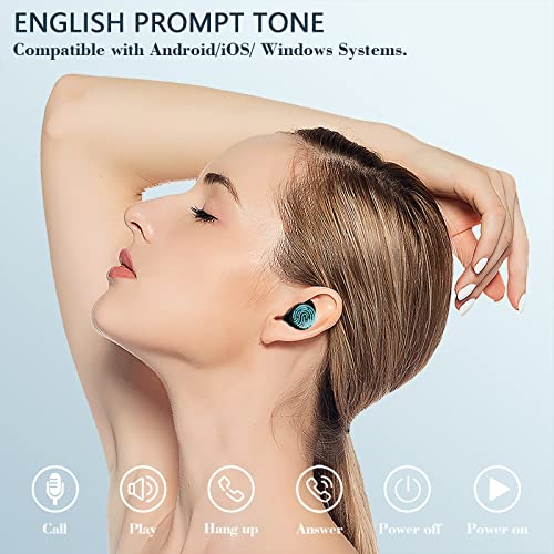 Light/Small/Not Easy to Drop Waterproof Headphones ! Bluetooth 5.3 Earbuds Wireless Type‐C Fast Charging/Power Display/Bluetooth Earbuds with Microphone Monaural/Binaural Left and Right Split Type