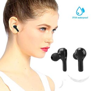 Zopsc Digital Display Bluetooth Earphone IPX4 Life Grade Waterproof Black Wireless Earbuds Intelligent in-Ear Sports Headphone(Black)