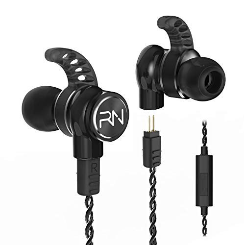 RevoNext Earbud & in-Ear Headphones Noise Cancelling Earbuds HiFi Stereo Deep Bass Earphones with 2 Pins Detachable Audio Cable, 3.5mm Interface for iPad,Mp3 Players,Android and iOS Smartphones ect.