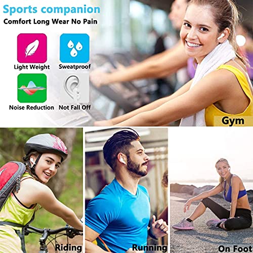 Wireless Earbuds Pure Bass Sound Bluetooth Headphones IPX5 Wireless Earphones in-Ear Built-in Mic Airbuds for Work Running Travel Gym (S1)