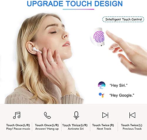 Wireless Earbuds Pure Bass Sound Bluetooth Headphones IPX5 Wireless Earphones in-Ear Built-in Mic Airbuds for Work Running Travel Gym (S1)