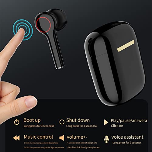 Hopishy L31 pro True Wireless Bluetooth V5.0 Headset with Smart Digital Screen Binaural Charging Bay in-Ear Headset High-Definition Call Earphone Suitable for Smart Phones, Sports, Running, Outdoor