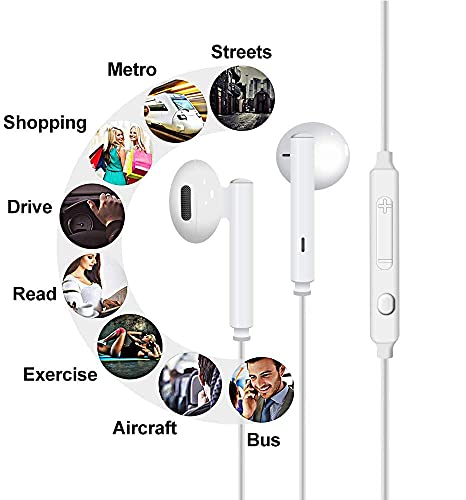 MFi Certified Earphone Wired Lightning Headphones Apple in-Ear Earbuds with Microphone Controller Compatible with iPhone 13/13pro/12 11 Pro Max XS Max XR and More Devices