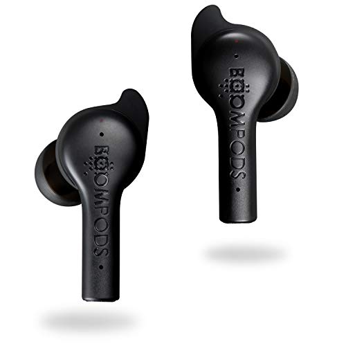 BoomPods Bassline ANC True Wireless – Active Noise Cancelling Bluetooth in-Ear Headphones, Water/Sweat Resistant, Compact Travel Charging Case (Black)