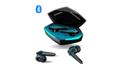 Premium Wireless Black Gaming Earbuds for Kids LESPRO Handsfree Calling Gamer Dual Microphone Bluetooth for Android iPhone Tablet