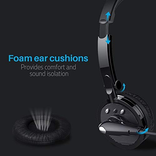 Truck Driver Wireless Headset, kiwitatá Over Ear Bluetooth Headphones Stero Boom Noise Cancelling Wireless Cell Phone Headset for Home, Office, Truck, Call Center, Skype