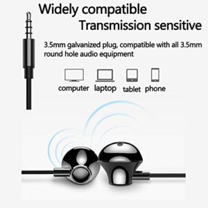 in-Ear Earbud Headphones with Mic，Wired Ear Buds High Resolution Earbuds Wired Noise Isolating Lightweight Earphones with Volume Control 3.5mm Jackwired Ear Buds (Black)