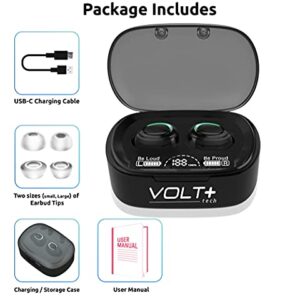 Volt Plus TECH Wireless V5.1 PRO Earbuds Compatible with Pebble Gear Mickey and Friends IPX3 Bluetooth Touch Waterproof/Sweatproof/Noise Reduction with Mic (Black)