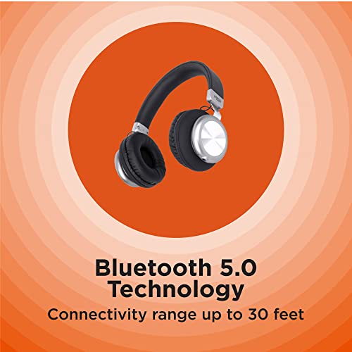 VZON Bluetooth Headphones, Lightweight Wireless Headphones with Microphone & Easy Controls, Over-Ear Headphones with Rechargeable Battery