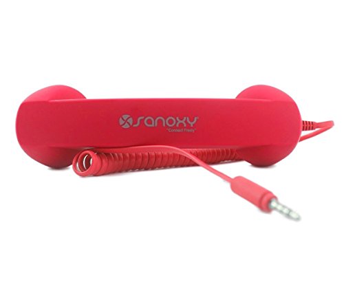 SANOXY Retro Handset -Old-School Style POP Handset for iPhone, iPad, iPod, and Android Phones (Red)