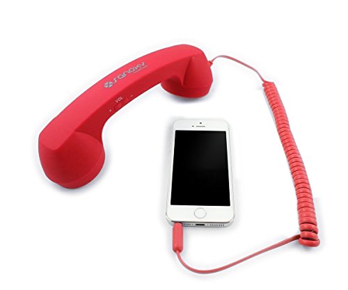 SANOXY Retro Handset -Old-School Style POP Handset for iPhone, iPad, iPod, and Android Phones (Red)