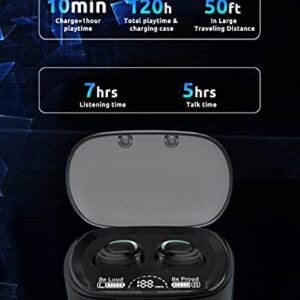 Wireless V5.1 PRO Earbuds Works for Huawei Enjoy 20 SE/Plus/5G/Pro IPX3 Bluetooth Touch Waterproof/Sweatproof/Noise Reduction with Mic (Black)