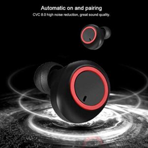 Bluetooth Earphone, TWS Mini Bluetooth Wireless Headphone with HiFi Stereo Sound Magnetic Charging Binaural Call Sports Earphone with Charging case for iOS, Android.(Black)
