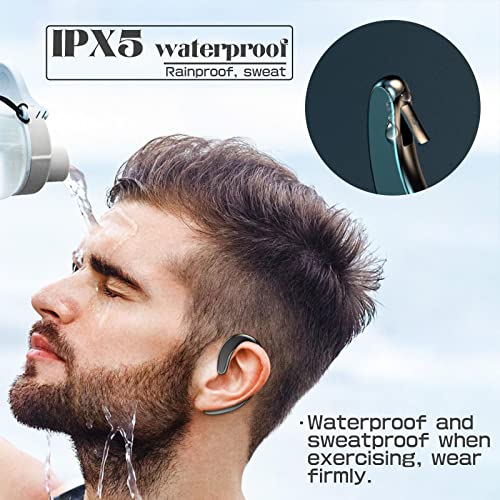 Bone Conduction Headphones Bluetooth Open Ear Headphones Open air Headphones IPX5 Waterproof Headphones (Black)
