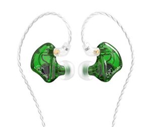 basn in-ear monitors, bmaster triple driver hifi stereo noise-isolating in-ear headphones with two detachable mmcx cables for stage/audio recording (green)