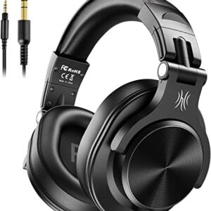 OneOdio A71 Hi-Res Studio Recording Headphones - Wired Over Ear Headphones with SharePort, Professional Monitoring & Mixing Foldable Headphones with Stereo Sound (Black)