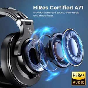 OneOdio A71 Hi-Res Studio Recording Headphones - Wired Over Ear Headphones with SharePort, Professional Monitoring & Mixing Foldable Headphones with Stereo Sound (Black)