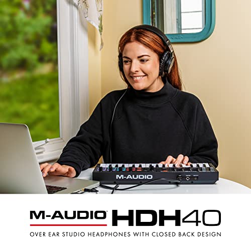 M-Audio HDH40 – Over Ear Studio Headphones with Closed Back Design, Flexible Headband and 2.7m Cable for Studio Monitoring, Podcasting and Recording