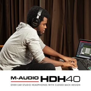 M-Audio HDH40 – Over Ear Studio Headphones with Closed Back Design, Flexible Headband and 2.7m Cable for Studio Monitoring, Podcasting and Recording