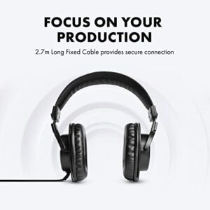 M-Audio HDH40 – Over Ear Studio Headphones with Closed Back Design, Flexible Headband and 2.7m Cable for Studio Monitoring, Podcasting and Recording