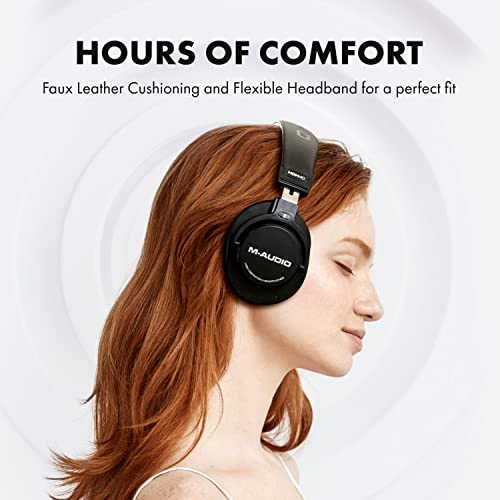 M-Audio HDH40 – Over Ear Studio Headphones with Closed Back Design, Flexible Headband and 2.7m Cable for Studio Monitoring, Podcasting and Recording