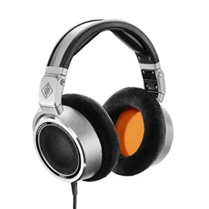 neumann ndh 30 dynamic open-back headphone for professional mixing, mastering, twitch, youtube, podcast, production, high definition music listening, titanium (509111) large