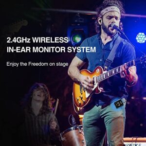 LEKATO MS-1 Wireless in-Ear Monitor System 2.4G Stereo IEM System with Transmitter Beltpack Receiver Automatic Pairing, for Studio, Band Rehearsal, Live Performance