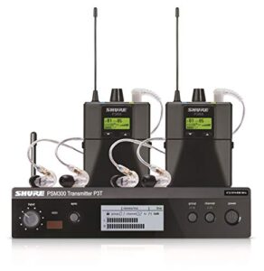 shure psm300 p3tra215twp pro wireless in-ear personal monitor system with se215-cl earphones – twinpack